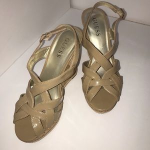 Guess nude patent wedges